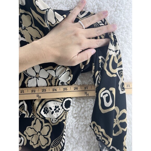 Vintage Blouse Women's Size 26/28 Asymmetrical Wrap Flared Bell Sleeves Y2K - Picture 3 of 8